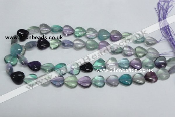 CFL316 15.5 inches 12*12mm heart natural fluorite beads wholesale