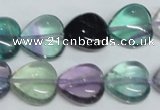 CFL317 15.5 inches 15*15mm heart natural fluorite beads wholesale