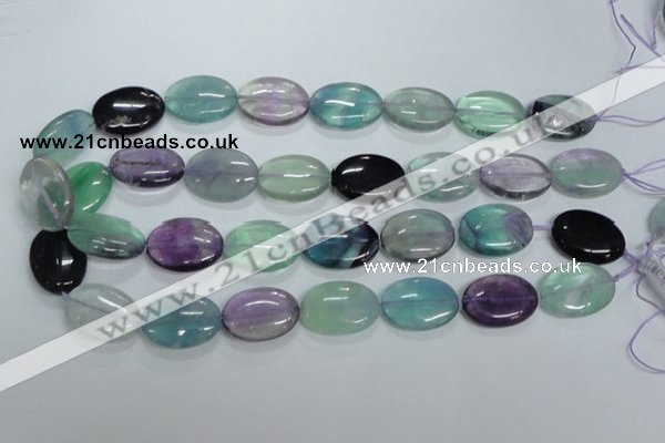 CFL318 15.5 inches 18*25mm oval natural fluorite beads wholesale