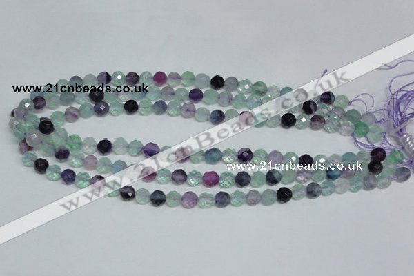 CFL324 15.5 inches 8mm faceted round natural fluorite beads