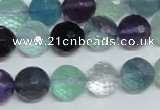 CFL326 15.5 inches 12mm faceted round natural fluorite beads