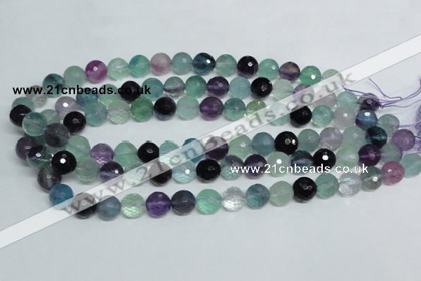 CFL326 15.5 inches 12mm faceted round natural fluorite beads