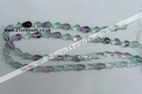CFL327 15.5 inches 6*10mm teardrop natural fluorite beads
