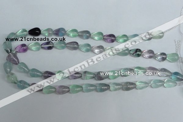 CFL328 15.5 inches 8*14mm teardrop natural fluorite beads