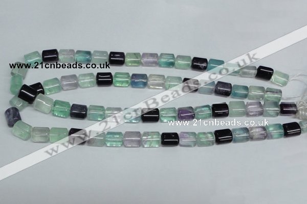 CFL329 15.5 inches 8*12mm flat column natural fluorite beads