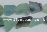 CFL333 15.5 inches 12*18mm nugget natural fluorite beads wholesale