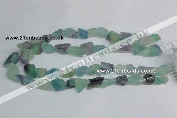 CFL333 15.5 inches 12*18mm nugget natural fluorite beads wholesale