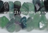 CFL334 15.5 inches 12*16mm nugget natural fluorite beads wholesale