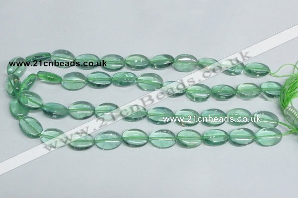 CFL336 15.5 inches 13*18mm oval natural green fluorite beads