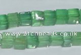 CFL338 15.5 inches 8*8mm cube natural green fluorite beads