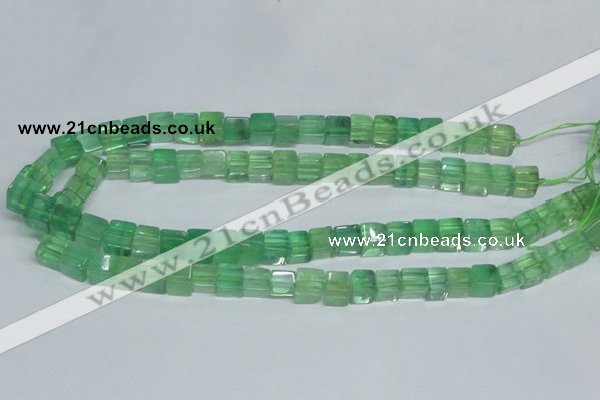 CFL339 15.5 inches 10*10mm cube natural green fluorite beads