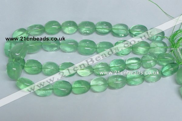 CFL340 15.5 inches 15*20mm nugget natural green fluorite beads