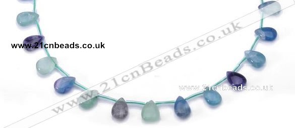 CFL35 8*12mm teardrop B grade natural fluorite beads Wholesale