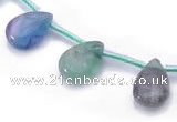 CFL37 B grade 12*16mm teardrop natural fluorite gemstone beads