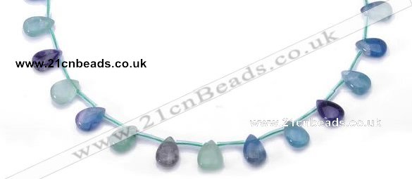 CFL37 B grade 12*16mm teardrop natural fluorite gemstone beads