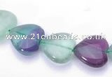 CFL39 10*10mm heart B grade natural fluorite beads Wholesale