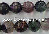 CFL406 15.5 inches 14mm faceted round rainbow fluorite beads