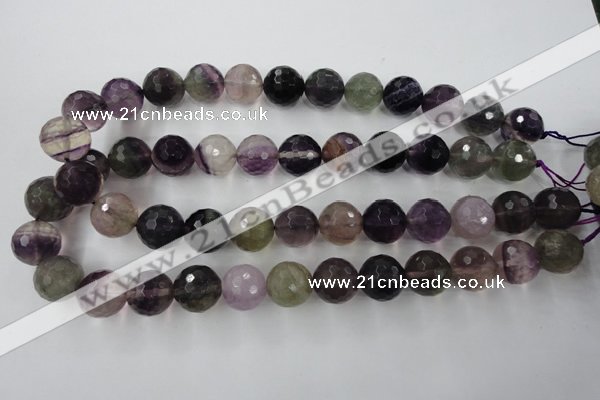 CFL407 15.5 inches 16mm faceted round rainbow fluorite beads