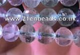 CFL414 15.5 inches 7mm faceted round fluorite gemstone beads