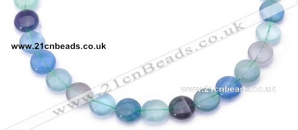 CFL42 8*8mm flat round B grade natural fluorite beads Wholesale