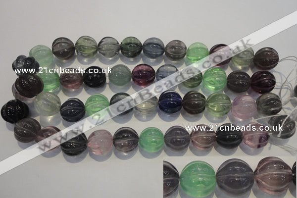 CFL465 15.5 inches 18mm pumpkin natural fluorite beads