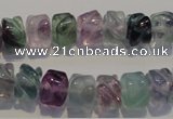 CFL472 15.5 inches 8*10mm carved rondelle natural fluorite beads