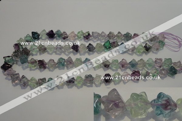 CFL481 15.5 inches 8*8mm carved cube natural fluorite beads