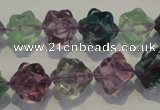 CFL482 15.5 inches 10*10mm carved cube natural fluorite beads