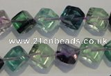 CFL485 15.5 inches 8*8mm cube natural fluorite beads