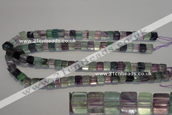 CFL489 15.5 inches 8*8mm cube natural fluorite beads