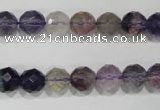 CFL500 15.5 inches 8mm faceted round fluorite beads wholesale