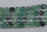 CFL51 15.5 inches 6mm faceted round AB grade natural fluorite beads