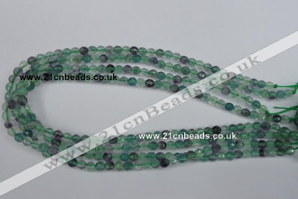 CFL51 15.5 inches 6mm faceted round AB grade natural fluorite beads