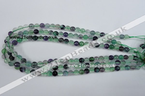 CFL52 15.5 inches 8mm faceted round AB grade natural fluorite beads