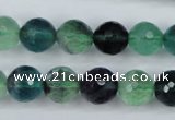 CFL54 15.5 inches 12mm faceted round AB grade natural fluorite beads