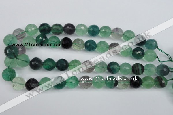 CFL56 15.5 inches 16mm faceted round AB grade natural fluorite beads