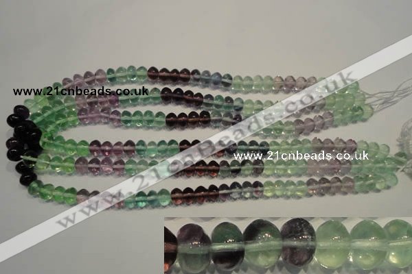 CFL562 15.5 inches 6*8mm rondelle fluorite gemstone beads wholesale