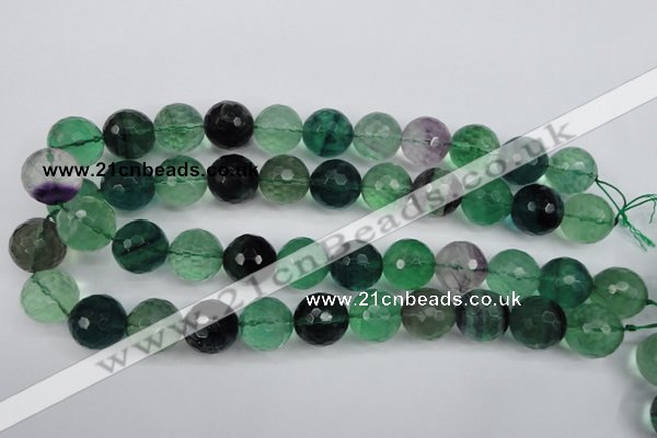 CFL57 15.5 inches 18mm faceted round AB grade natural fluorite beads