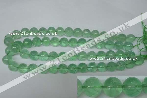 CFL605 15.5 inches 14mm round AB grade green fluorite beads wholesale