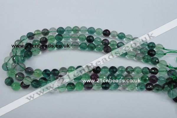 CFL63 15.5 inches 10mm faceted round A grade natural fluorite beads