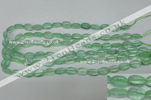 CFL642 15.5 inches 10*14mm oval green fluorite beads wholesale