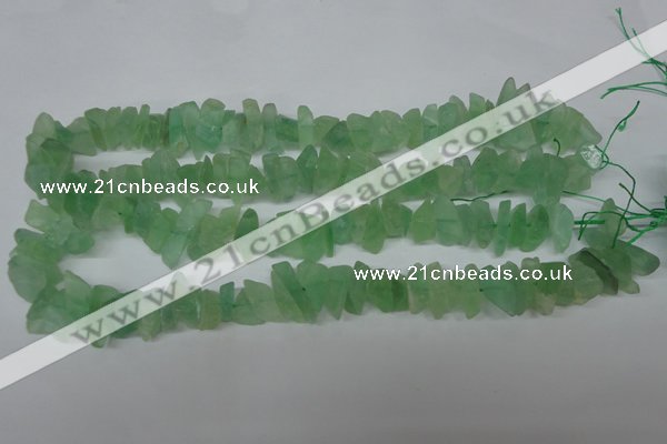 CFL656 15.5 inches 5*15mm matte green fluorite chips beads