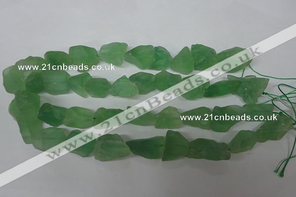 CFL658 15.5 inches 12*18mm - 15*25mm nuggets matte green fluorite beads