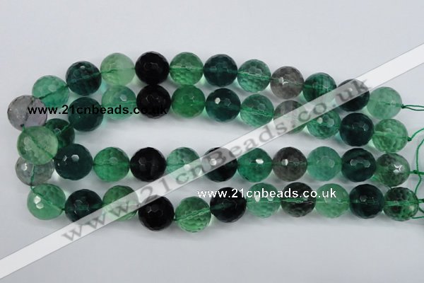 CFL66 15.5 inches 16mm faceted round A grade natural fluorite beads