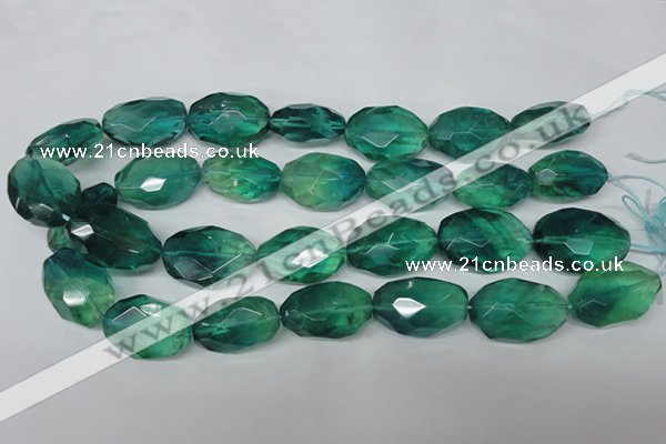 CFL685 15.5 inches 18*28mm faceted nuggets blue fluorite beads wholesale