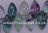 CFL701 Top-drilled 9*18mm marquise natural fluorite beads wholesale