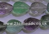 CFL715 15.5 inches 15*20mm faceted teardrop natural fluorite beads