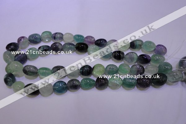 CFL722 15.5 inches 13*16mm nuggets natural fluorite beads wholesale