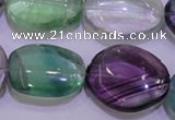 CFL724 15.5 inches 18*27mm nuggets natural fluorite beads wholesale