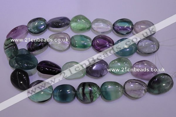 CFL724 15.5 inches 18*27mm nuggets natural fluorite beads wholesale